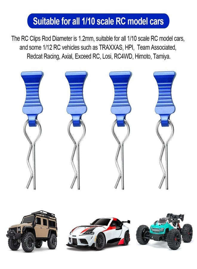 AllinRC RC Car Body Clips with Pull Tab for 1/10 1/12 Scale Traxxas Axial Redcat Losi Tamiya HPI HSP RC Truck Crawler Buggy On Road Touring Racing, Set of 4 (Navy Blue) - Image 5